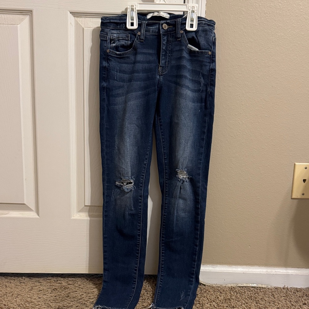 KanCan Dark Blue Distressed Skinny Jeans
